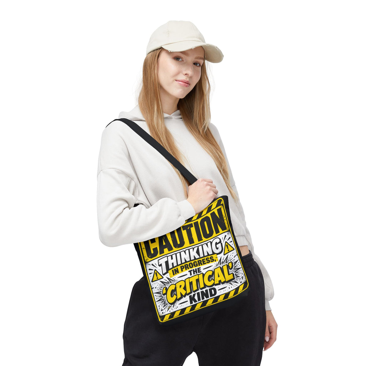 Caution Thinking in Progress Critical Kind Tote Bag