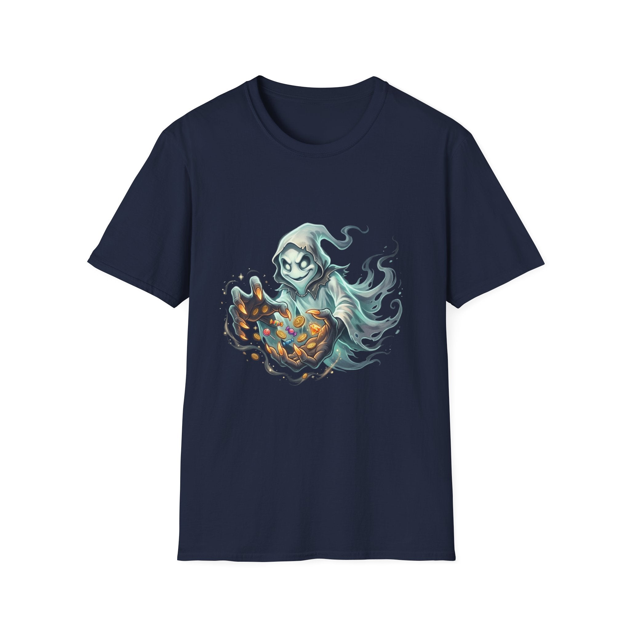Hooded Ghost Halloween Unisex Softstyle T-Shirt