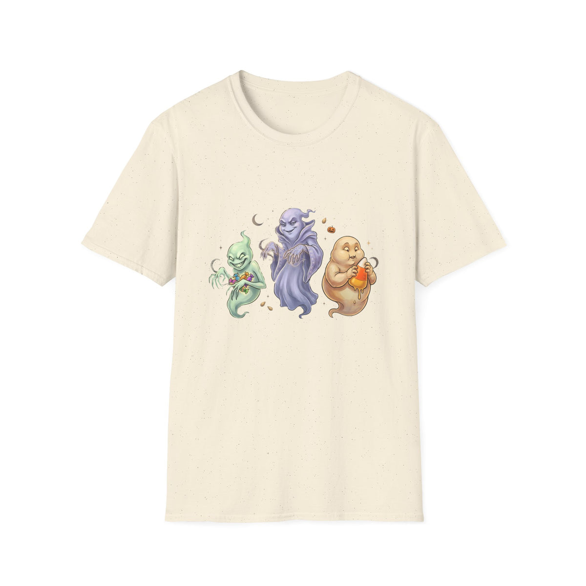 Three Quirky Ghosts Halloween Unisex Softstyle T-Shirt