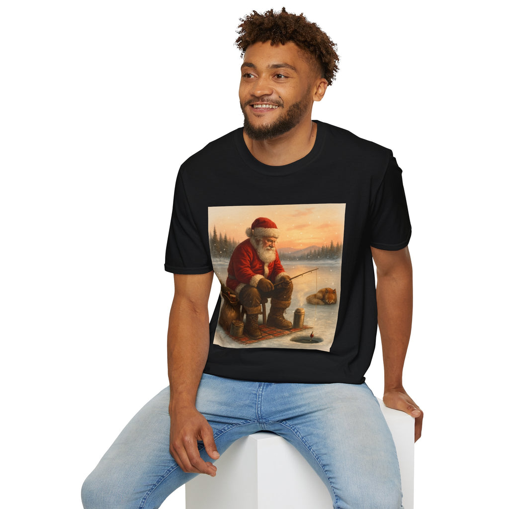 Santa Fishing Christmas T-Shirt