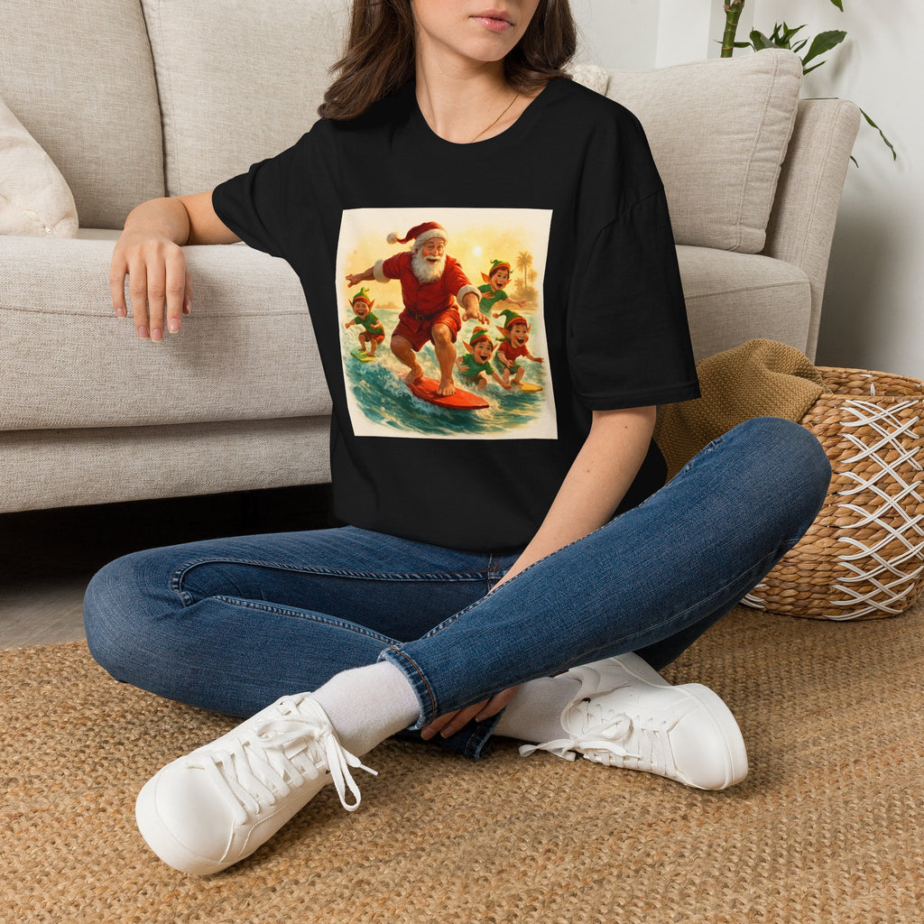 Surfing Santa Vintage Christmas T-Shirt