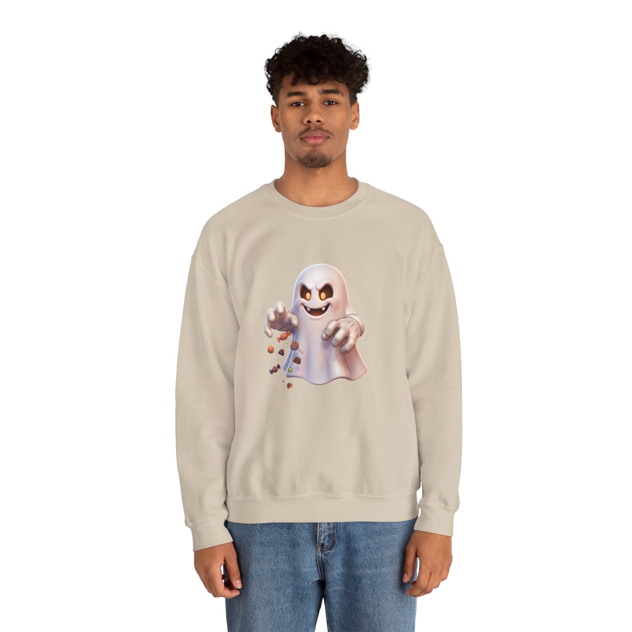 Candy Grabber Ghost Halloween Crewneck Sweatshirt