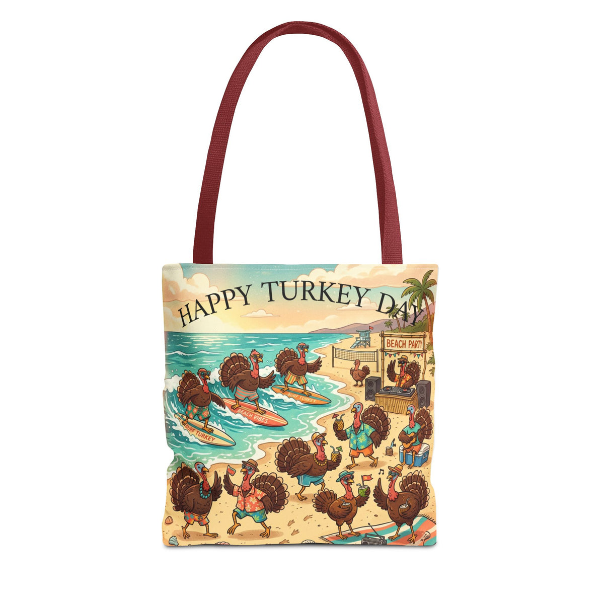 Turkeys Beach Tote Bag – Funny Thanksgiving Summer Beach Tote