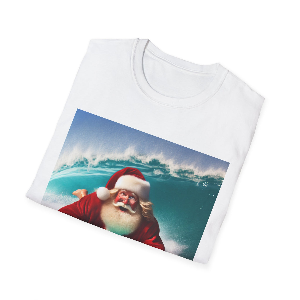 Surfing Santa T-Shirt — Funny Christmas Surf Holiday Tee