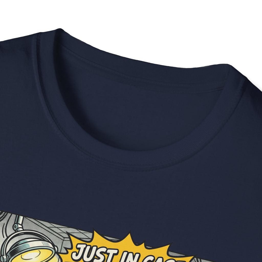 Dental Chair Cartoon T‑Shirt — “Just in Case the Novocaine Doesn’t Work” Funny Dentist Tee