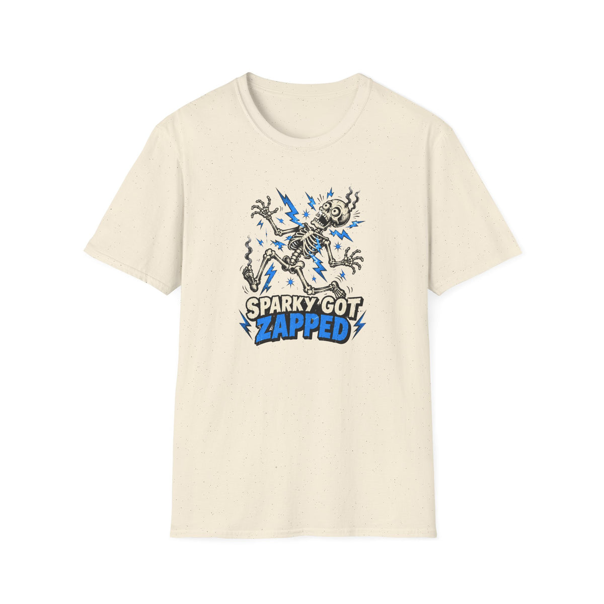 Sparky Got Zapped Skeleton Graphic T-Shirt