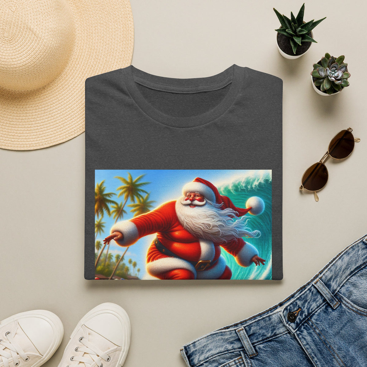 Surfing Santa Christmas T-Shirt
