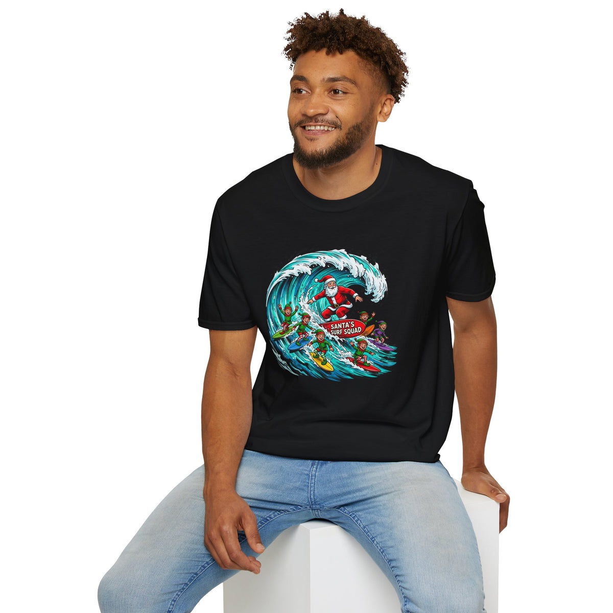 Santa’s Surf Christmas T-Shirt – Tropical Holiday Gift