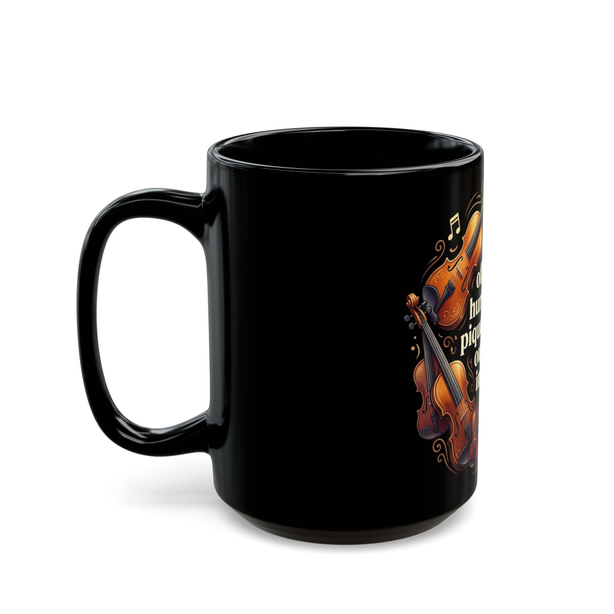Music Teacher Mug — “offended, hurt, miffed, piqued, touchy, outraged, insulted” Violinist Coffee Cup