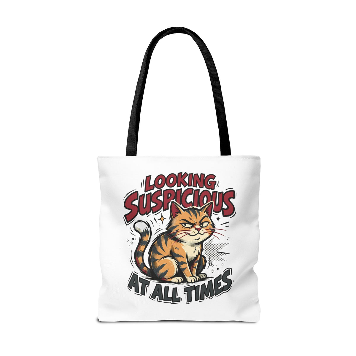 Looking Suspicious Cat Tote Bag - Funny Cat Lover Canvas Shopper