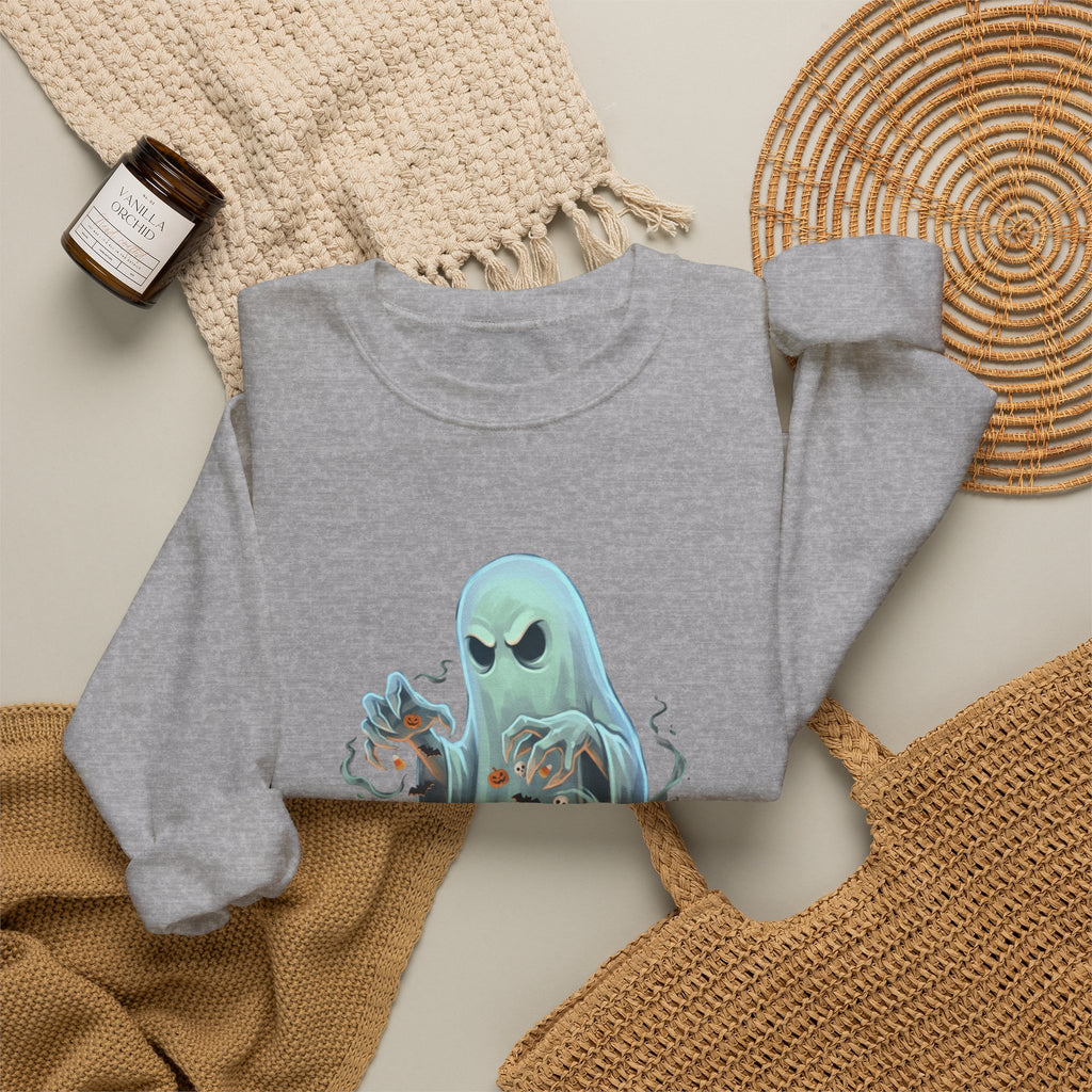 Grumpy Ghost Halloween Crewneck Sweatshirt