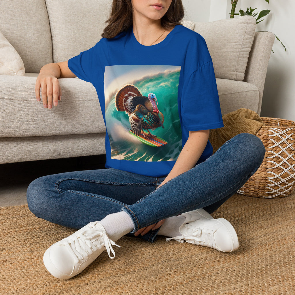 Majestic Surfing Turkey T-Shirt – Thanksgiving Wildlife Graphic Tee