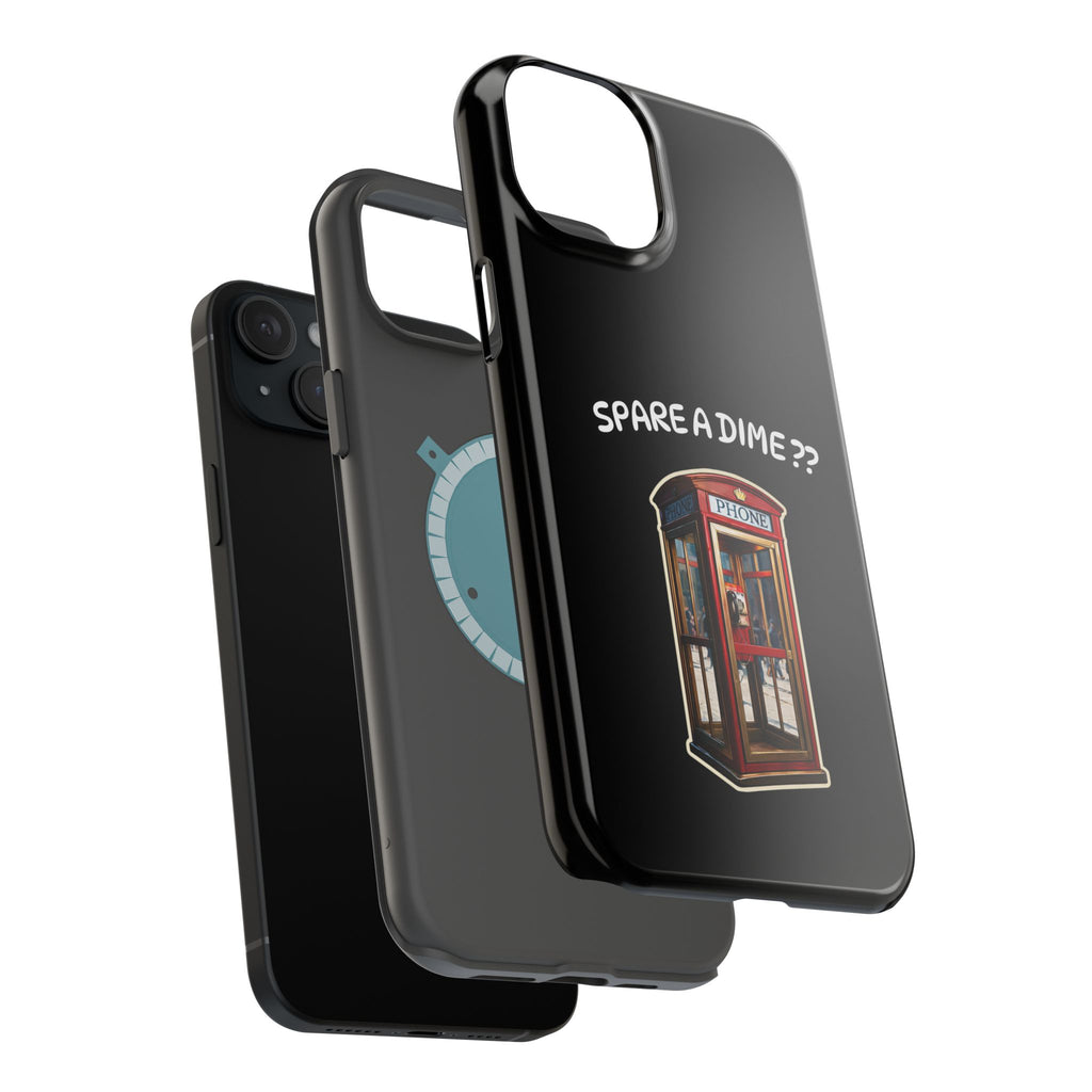 Phone Case — 'Spare a Dime?' Retro Phone Booth Magnetic Impact‑Resistant Case