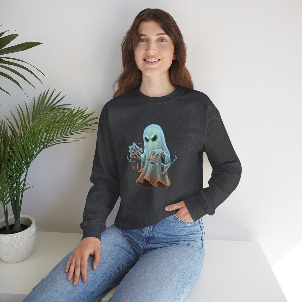 Grumpy Ghost Halloween Crewneck Sweatshirt