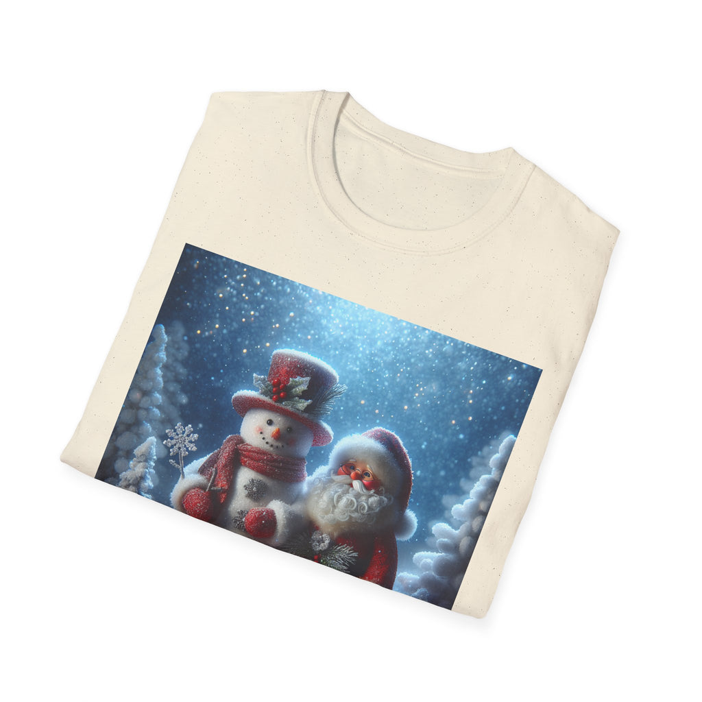 Christmas Santa & Snowman T-Shirt — Holiday Winter Scene Tee