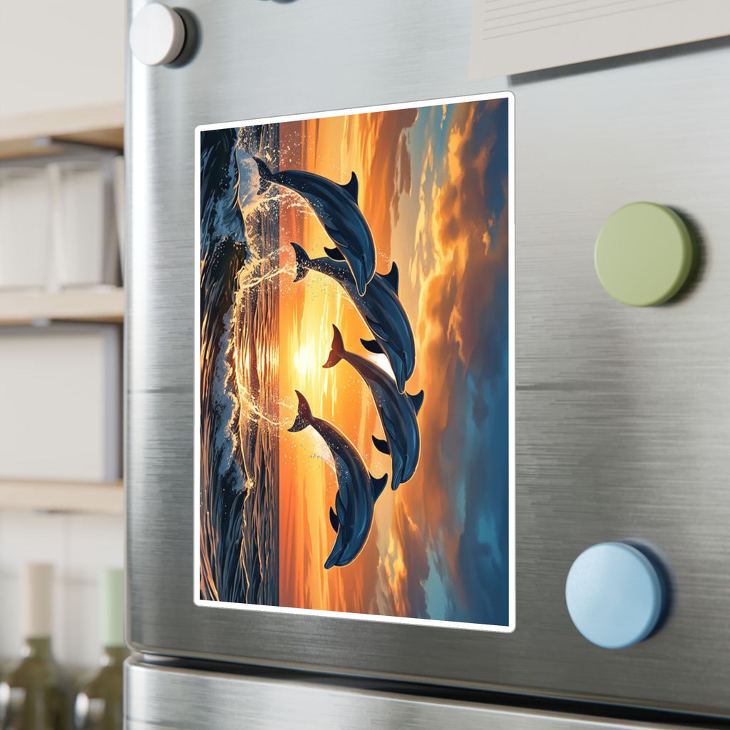 Dolphin Sunset Kiss-Cut Vinyl Decal