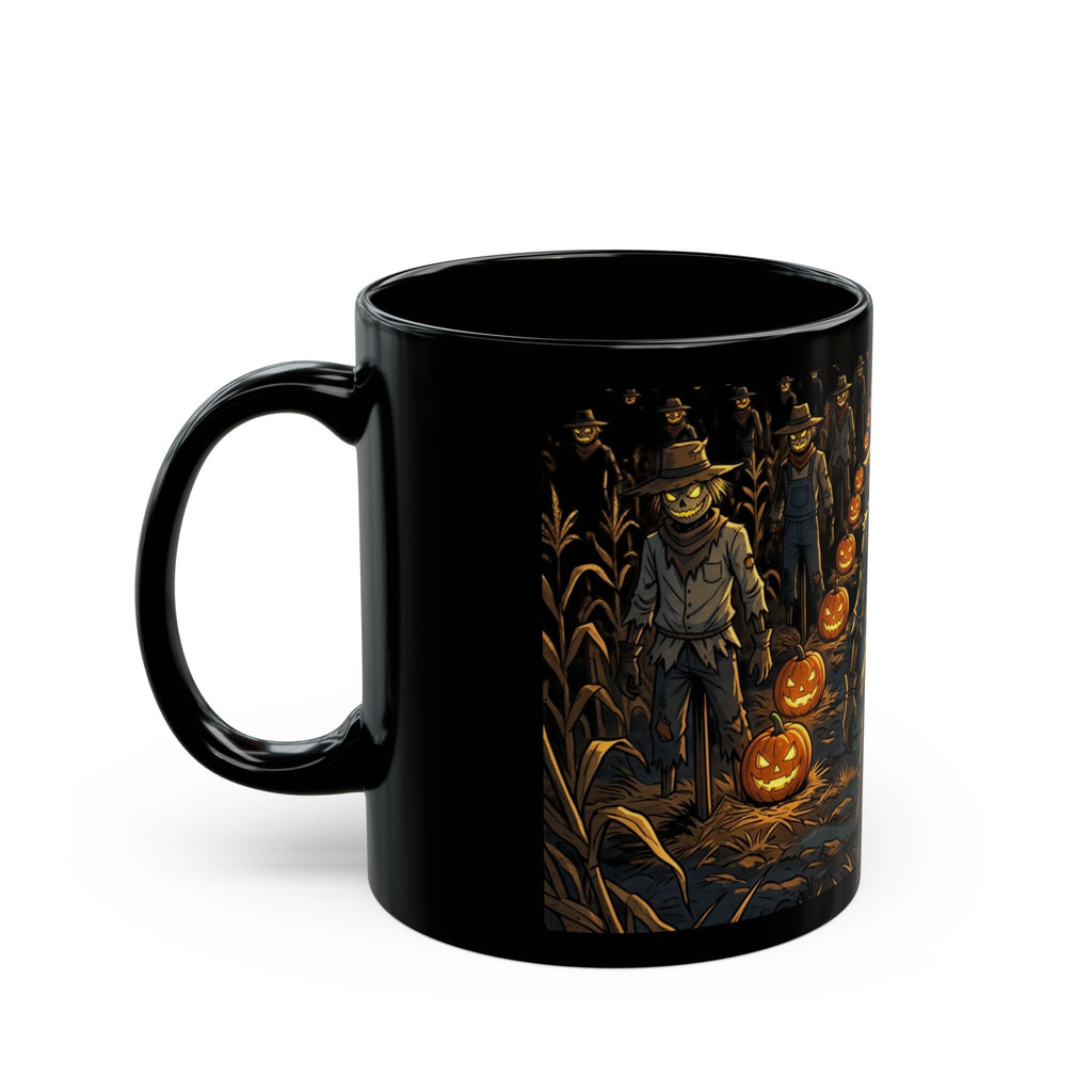 Halloween Scarecrow Pumpkin Path Black Mug (11oz, 15oz)