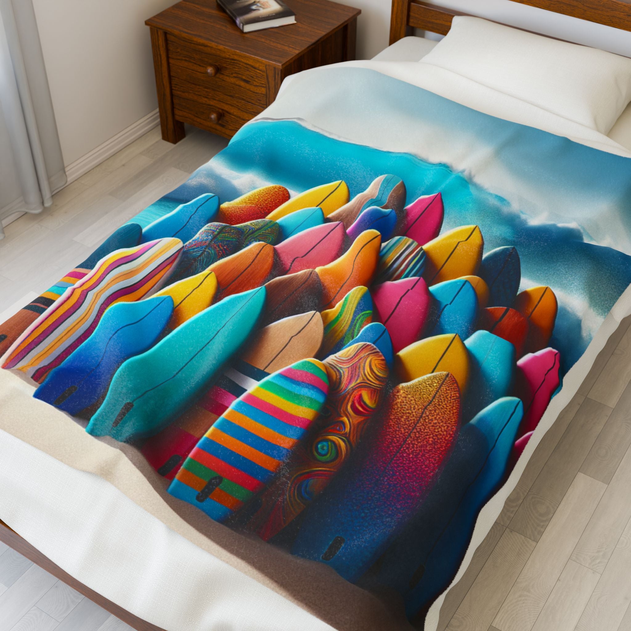 Velveteen Plush Blanket - Surfboards
