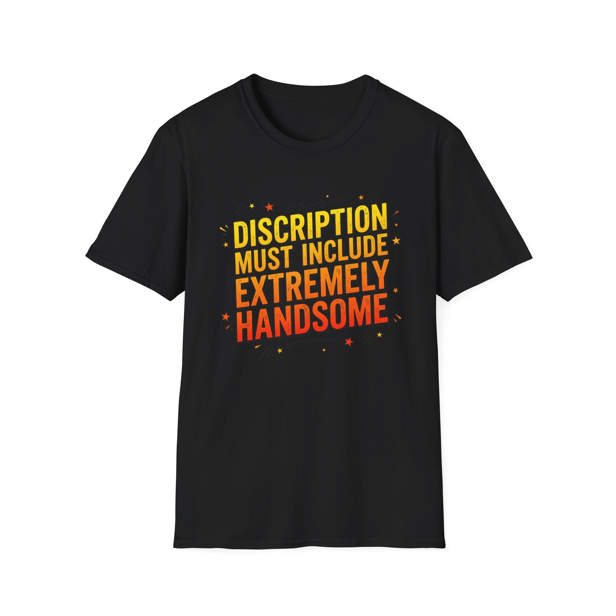 T-Shirt — “Description Must Include Extremely Handsome” Retro Comic Graphic Tee