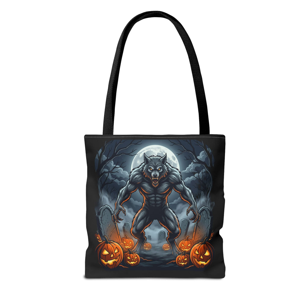 Werewolf Halloween Tote Bag — Full Moon Pumpkin Horror AOP Tote