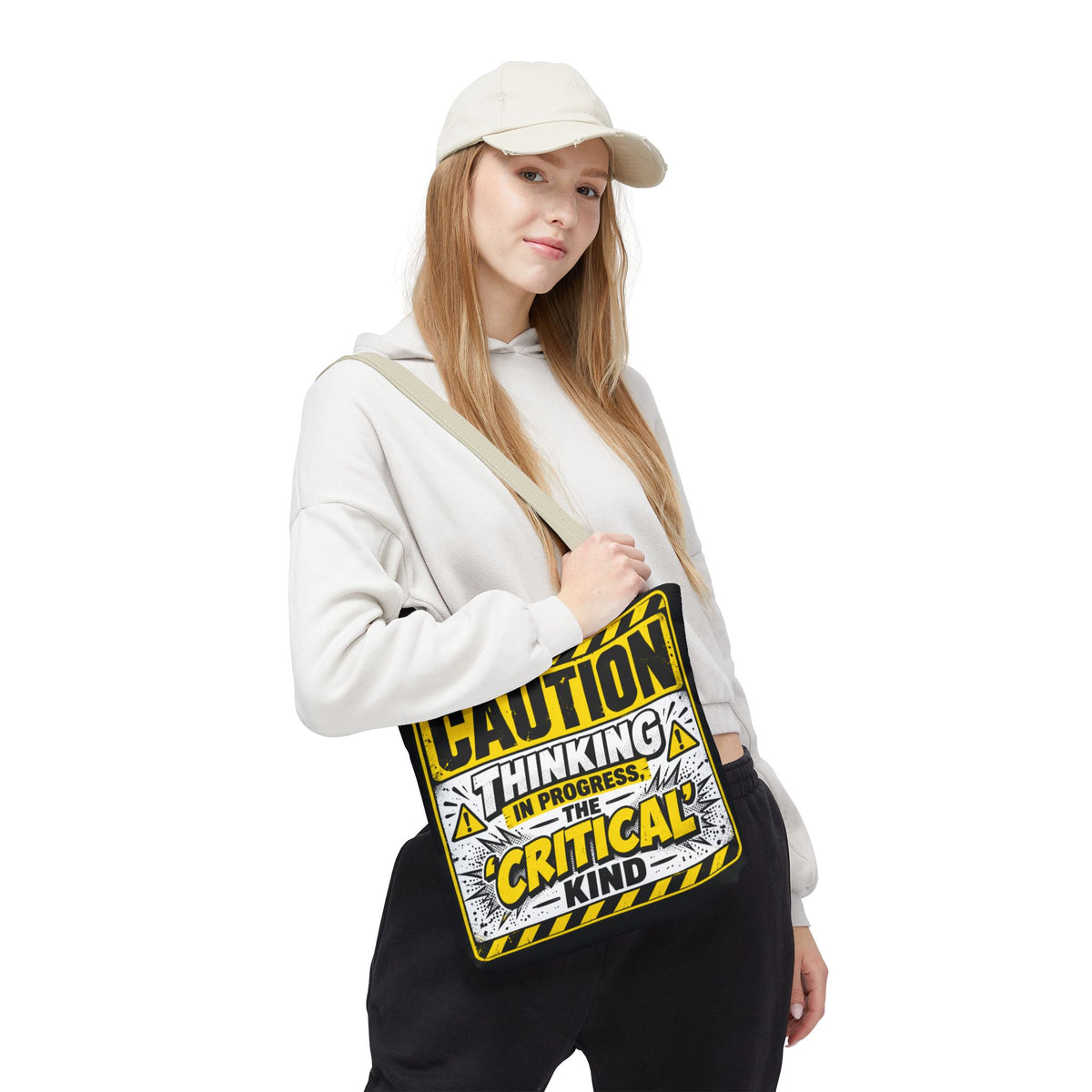 Caution Thinking in Progress Critical Kind Tote Bag
