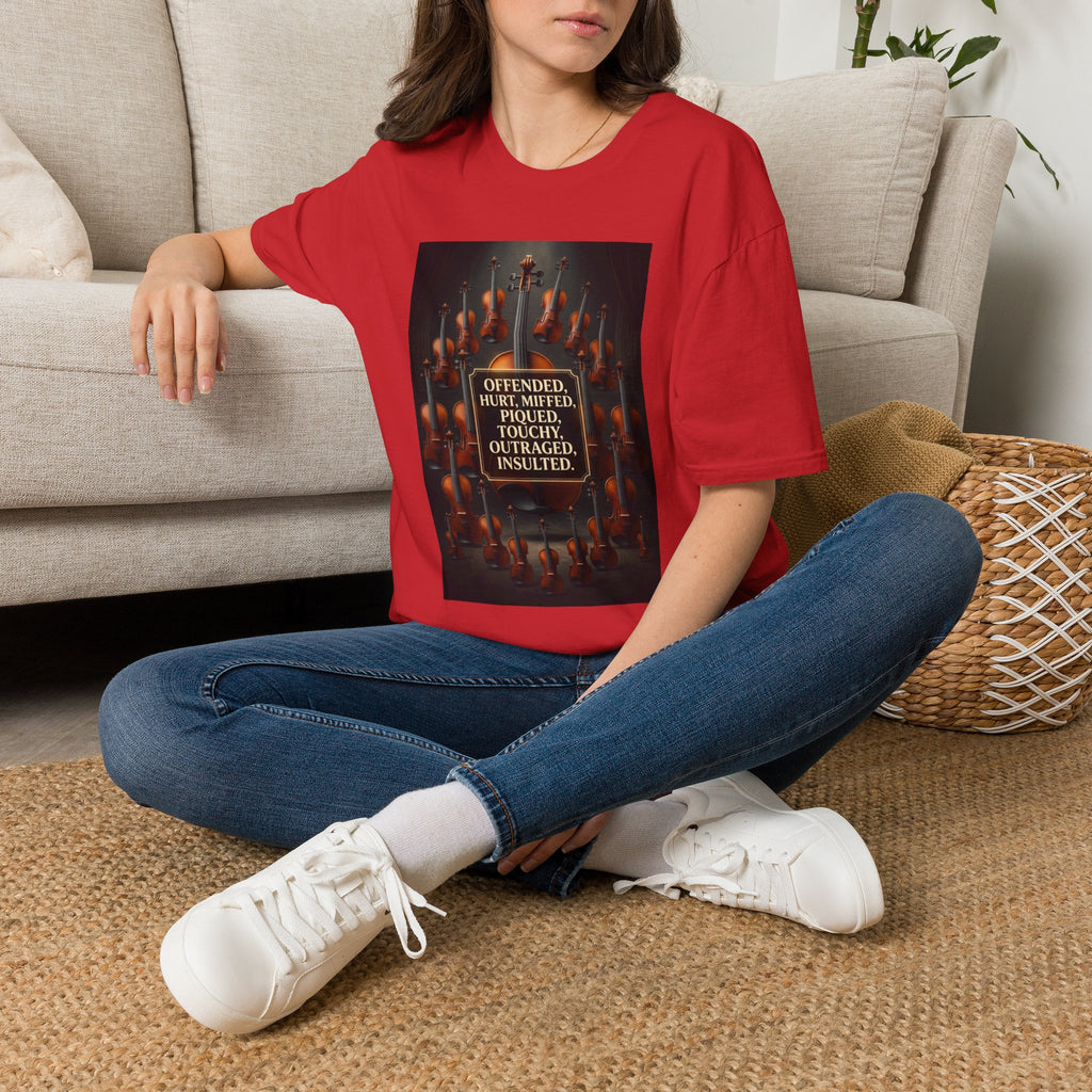 T-Shirt — 'Offended, Hurt, Miffed, Piqued, Touchy, Outraged, Insulted' Vintage Candle Graphic