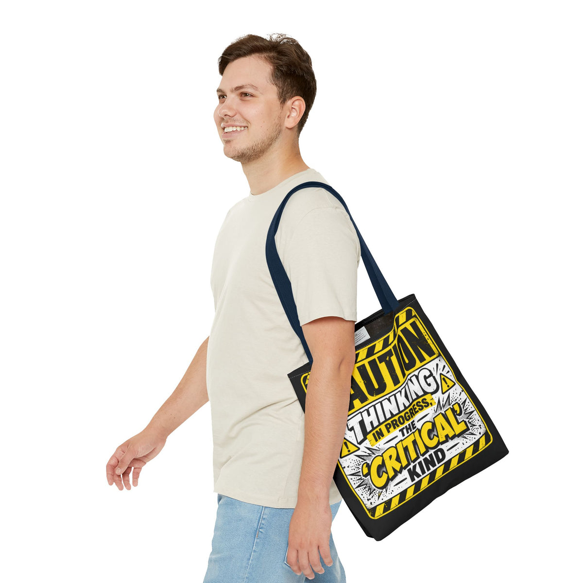 Caution Thinking in Progress Critical Kind Tote Bag
