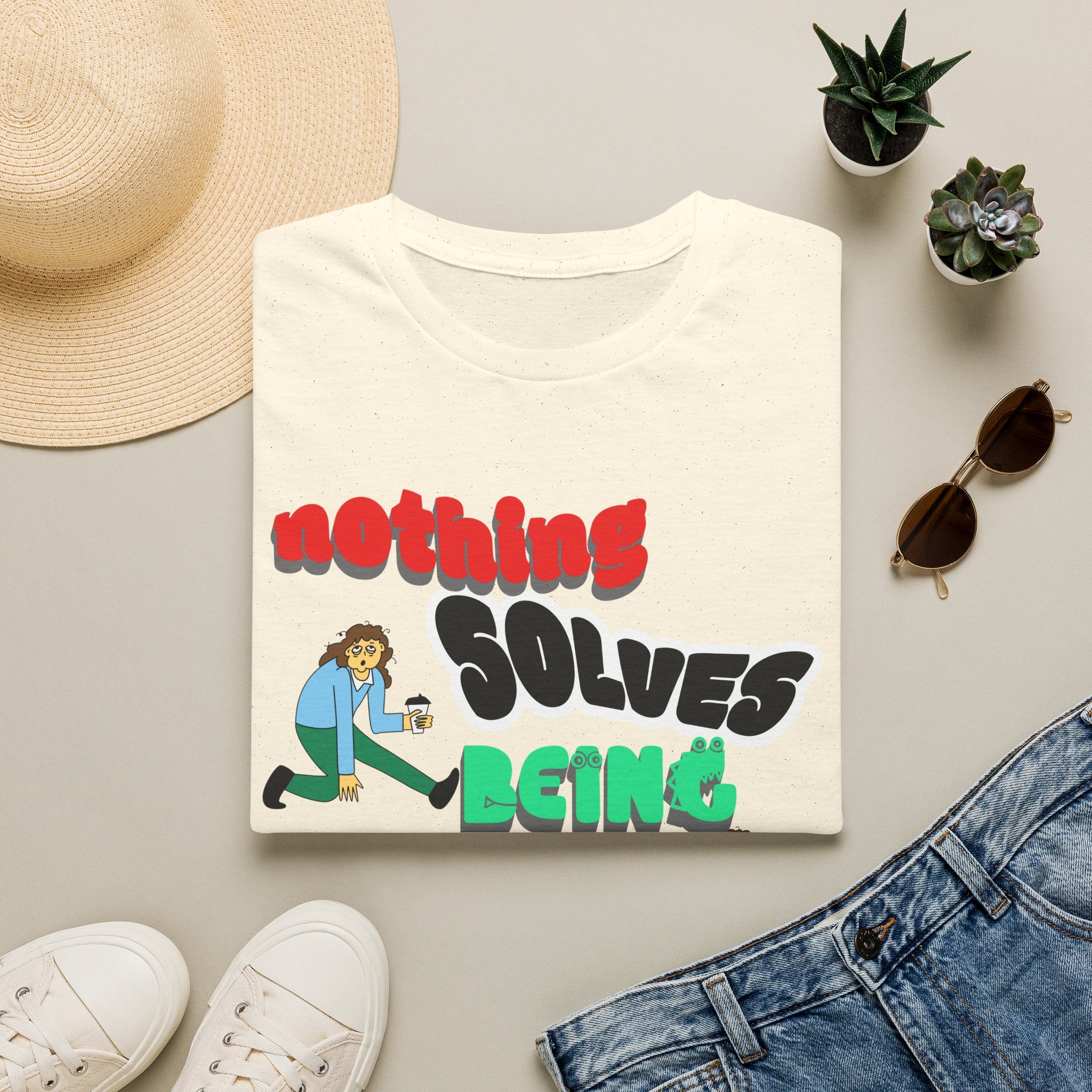 NOTHING SOLVES BEING OVER WORK Unisex Softstyle T-Shirt