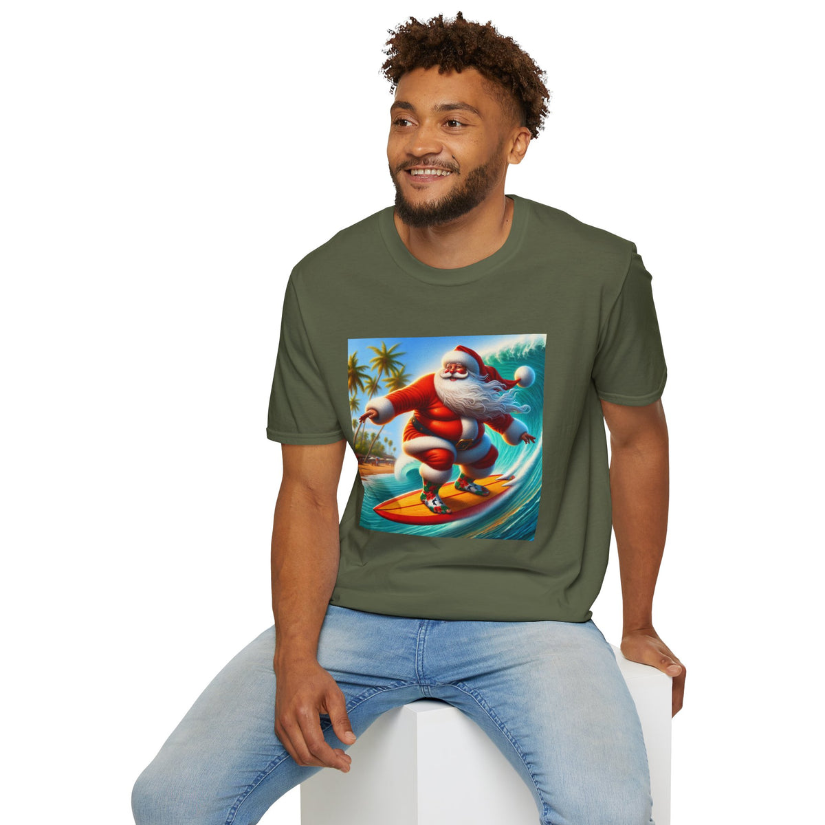 Surfing Santa Christmas T-Shirt