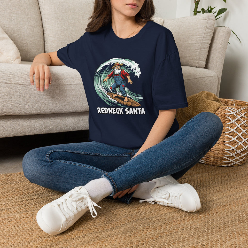 Redneck Santa T-Shirt — Surfing Santa Holiday Graphic Tee