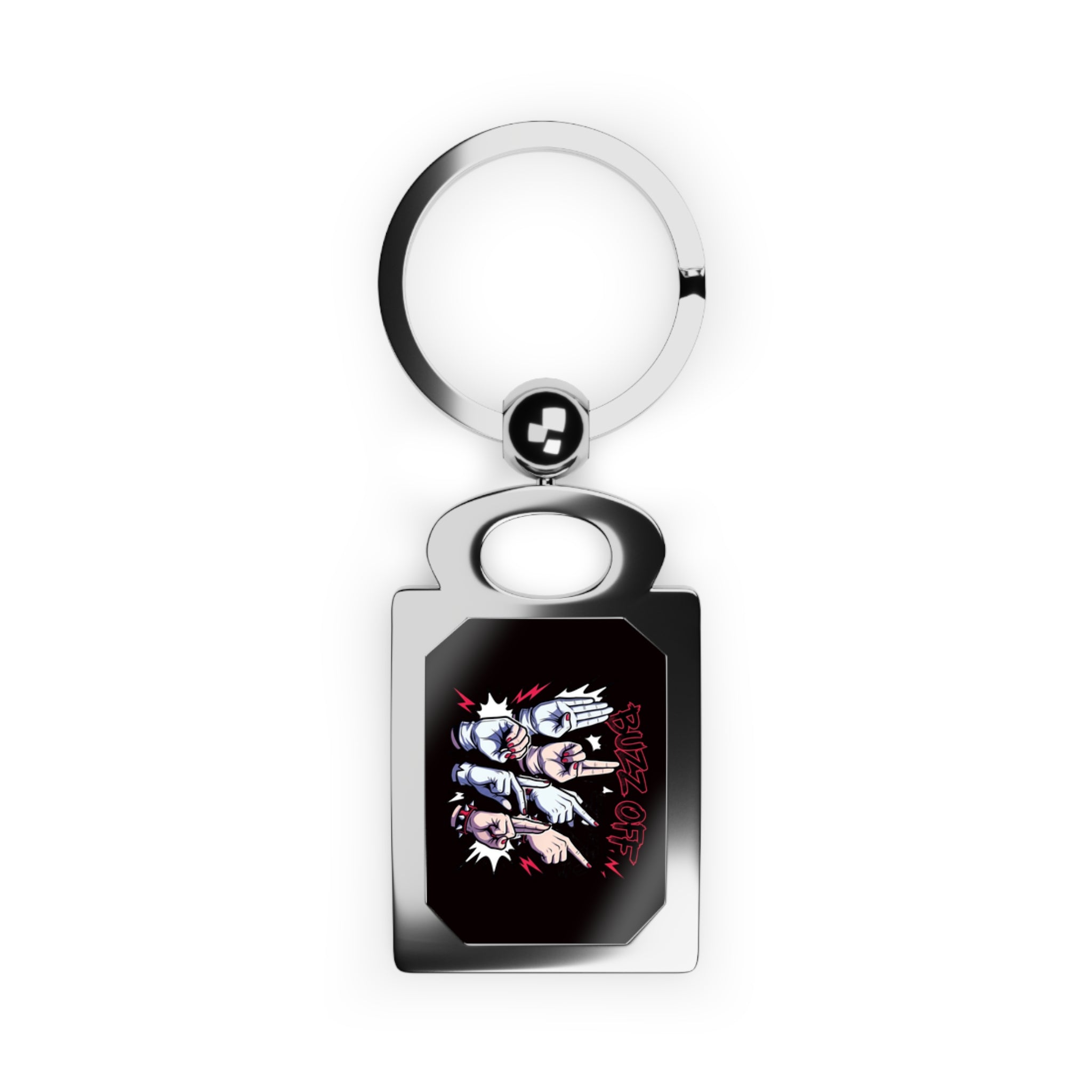Horror Clown Rectangle Keyring — Creepy Circus Photo Keychain