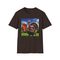 Thankful Turkey Beer T-Shirt — Funny Thanksgiving Turkey Holding Pint Tee