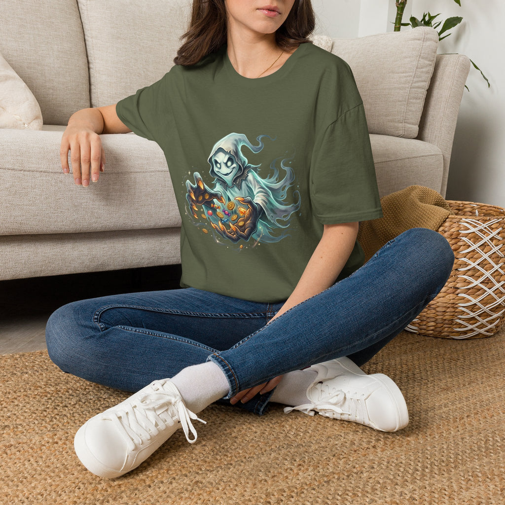 Hooded Ghost Halloween Unisex Softstyle T-Shirt