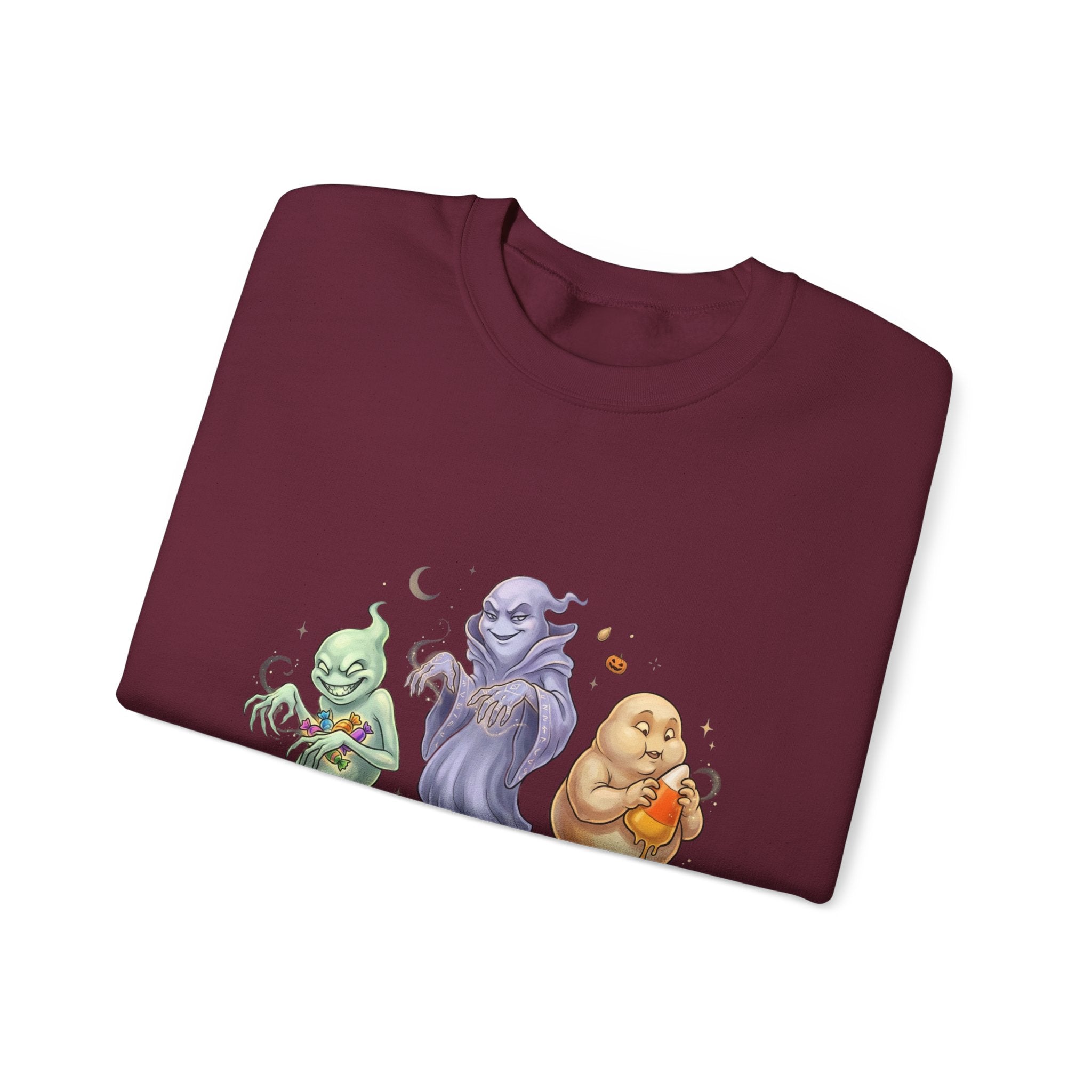 Three Quirky Ghosts Halloween Unisex Heavy Blend Crewneck Sweatshirt