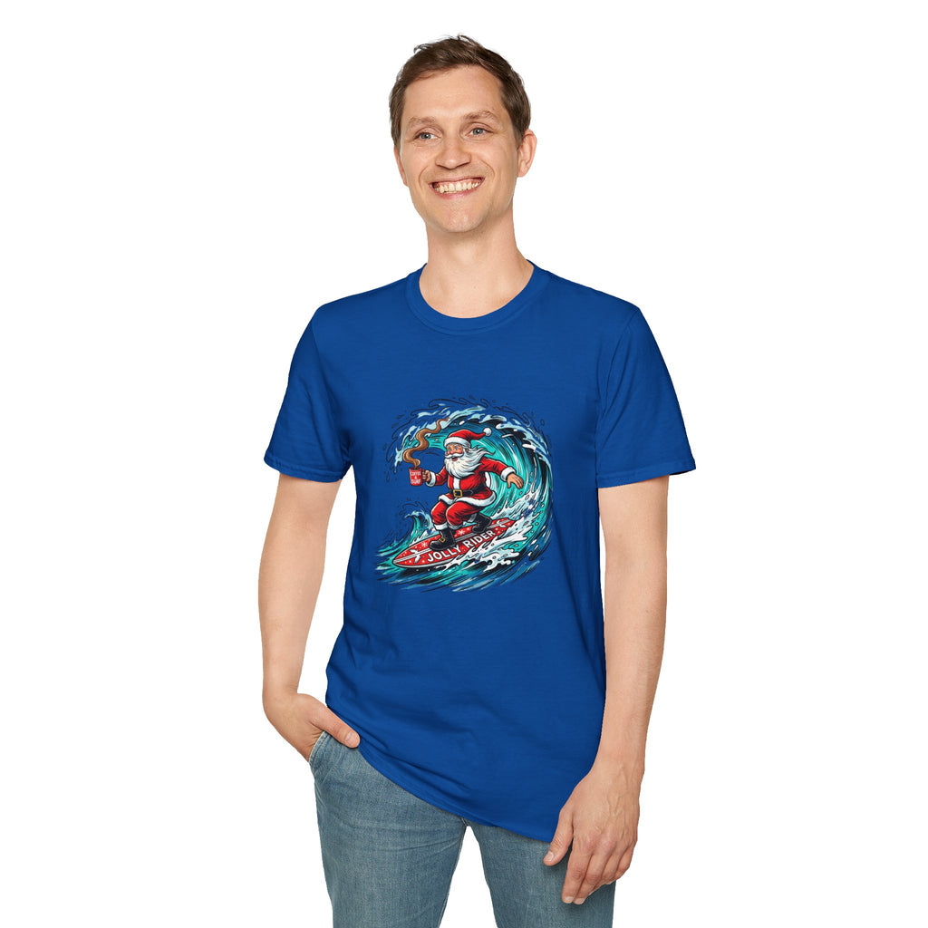 Santa Surfing T-Shirt — Surfing Santa Christmas Tee