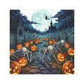 Halloween Skeleton & Jack-O'-Lantern Car Magnet — Spooky Graveyard Auto Decoration