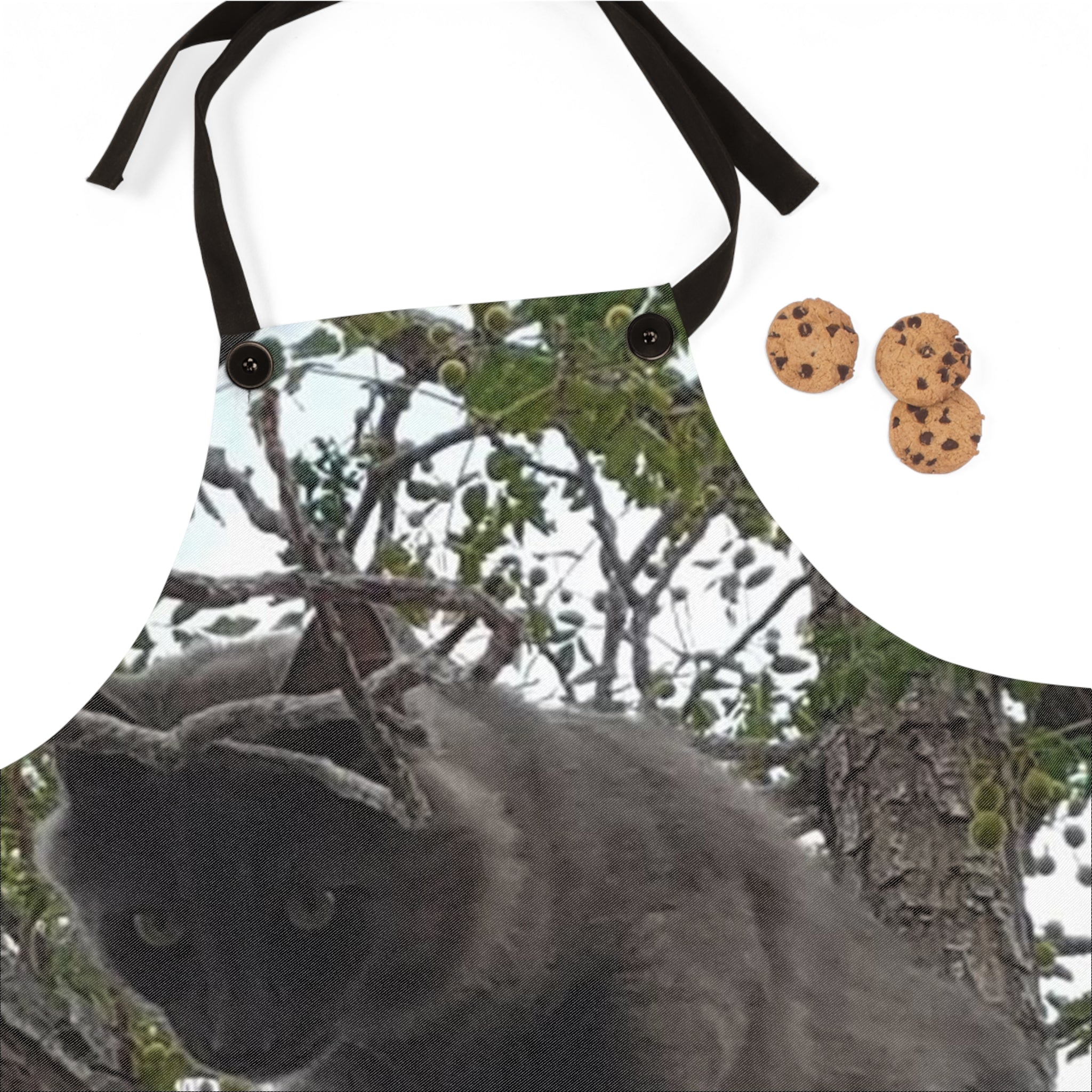 Gray Cat in Tree Apron - All-Over Print Cat Lover Cooking Apron