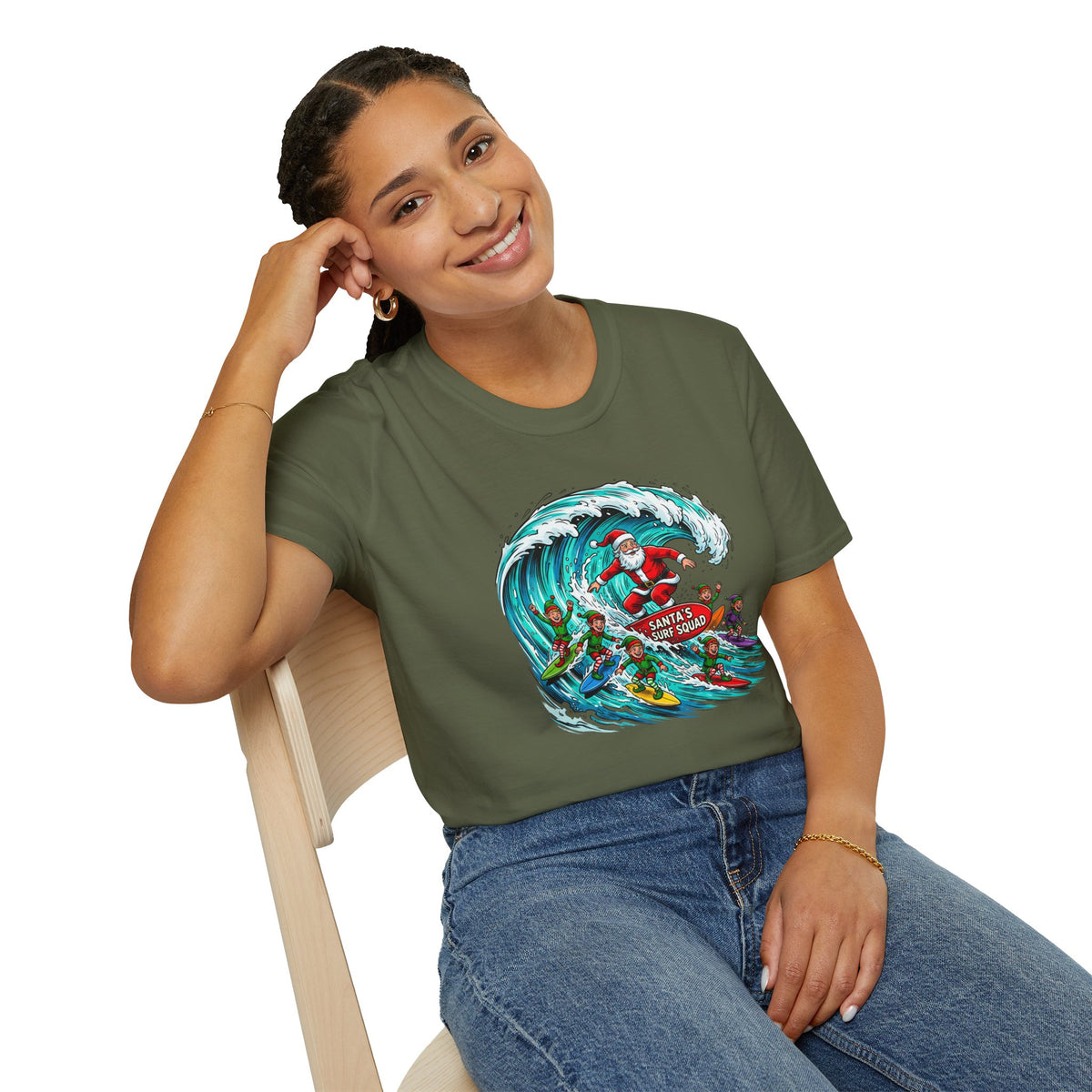 Santa’s Surf Christmas T-Shirt – Tropical Holiday Gift