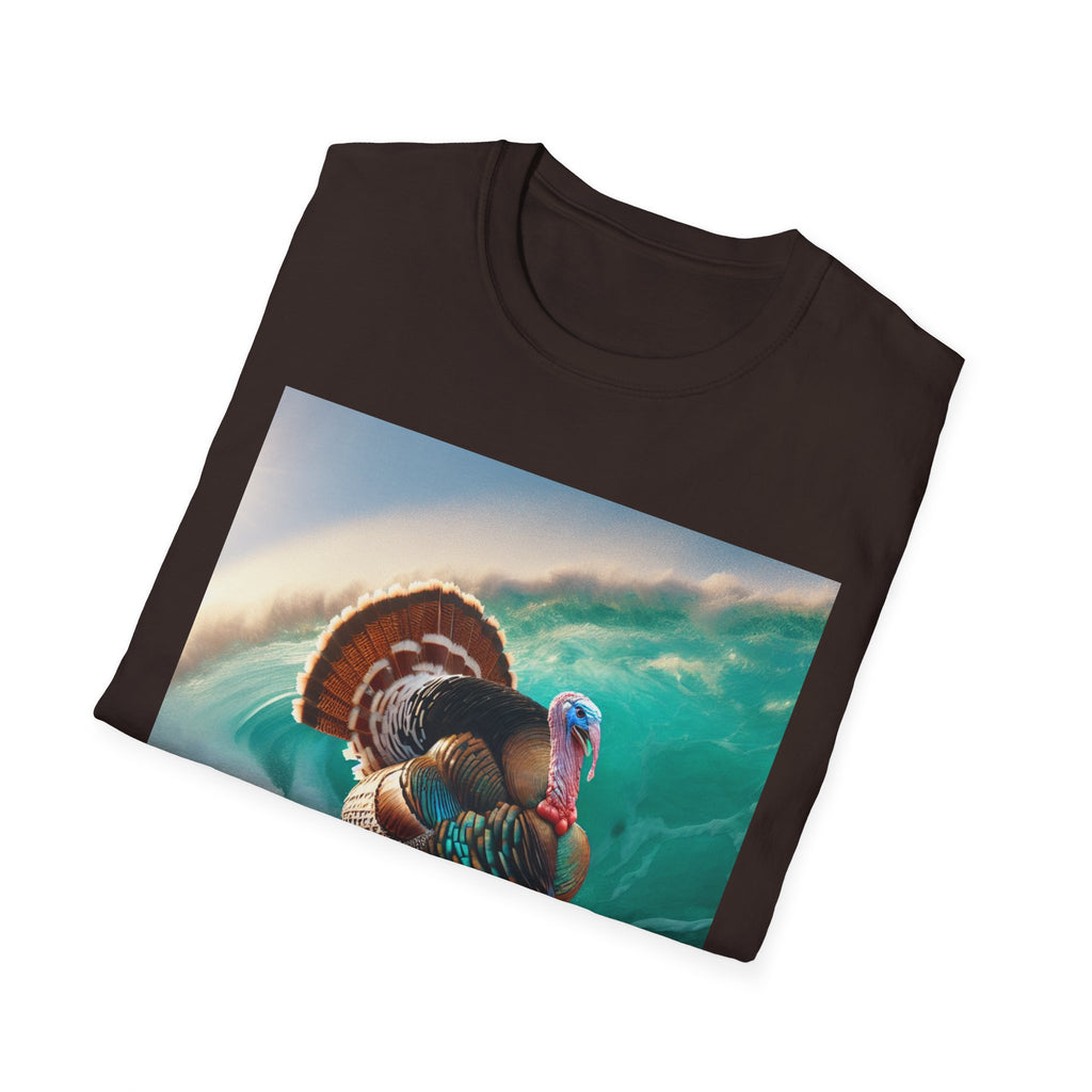 Majestic Surfing Turkey T-Shirt – Thanksgiving Wildlife Graphic Tee