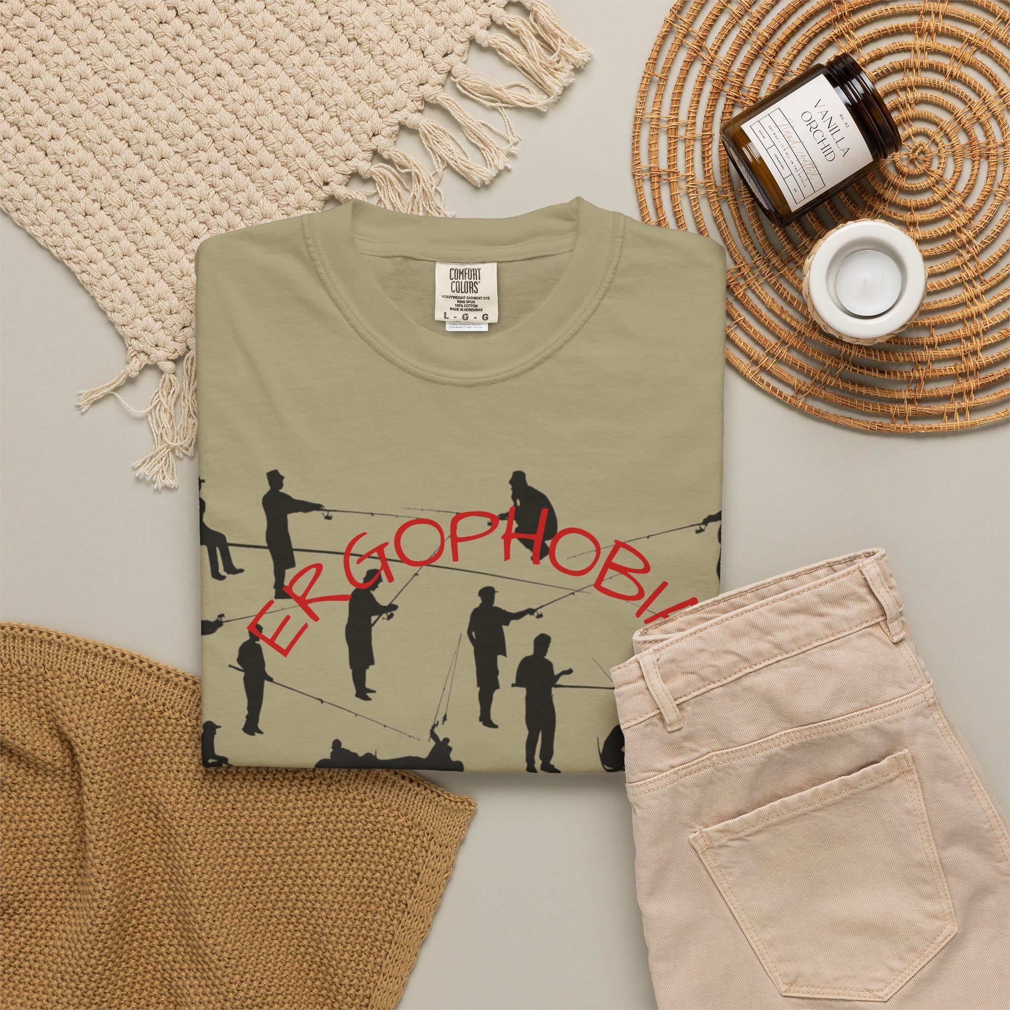 Different Styles of Fishing Garment-Dyed T-Shirt