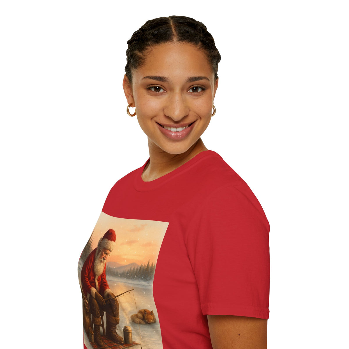Santa Fishing Christmas T-Shirt