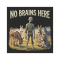 No Brains Here Zombie & Donkeys Car Magnet | Funny Political Halloween Magnet
