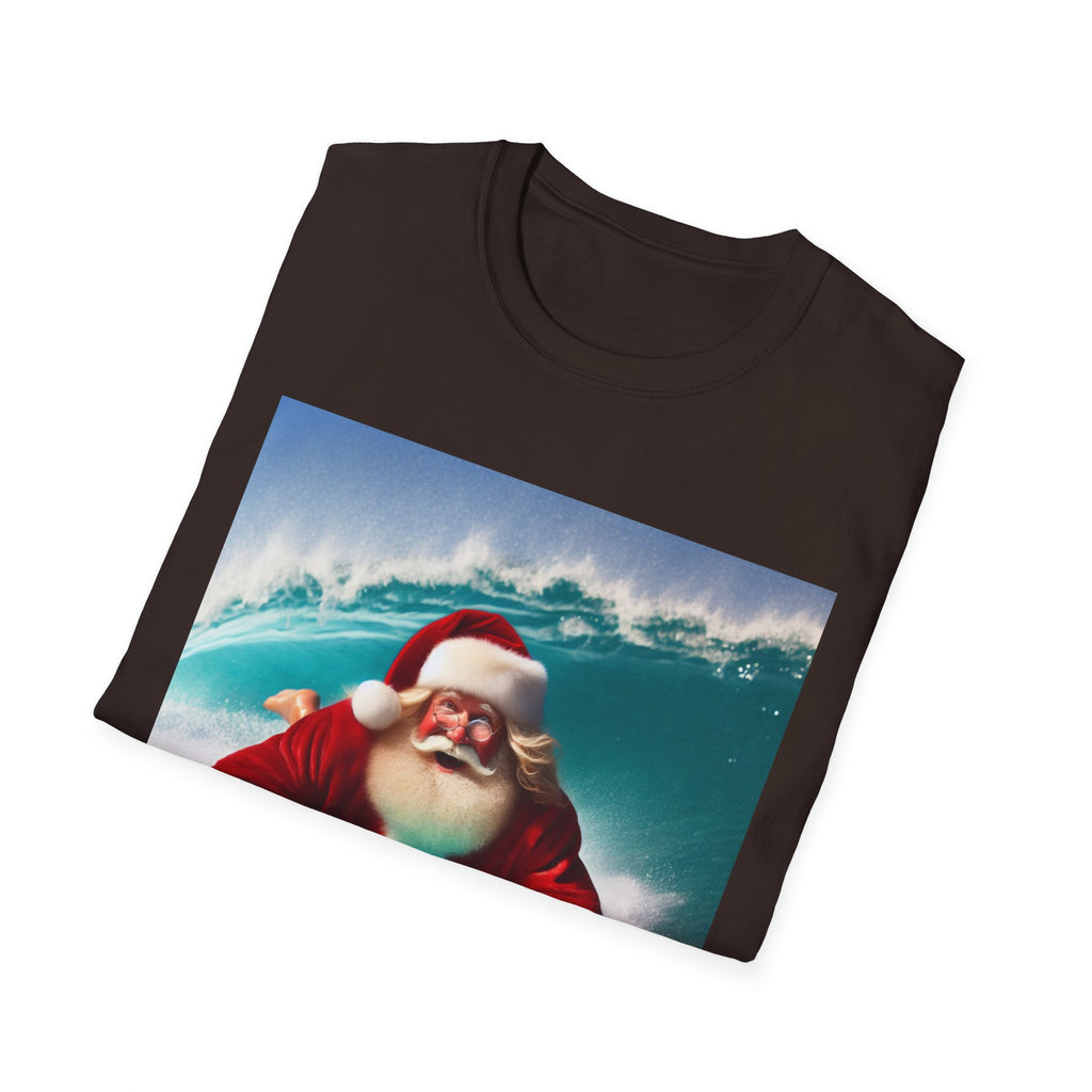 Surfing Santa T-Shirt — Funny Christmas Surf Holiday Tee