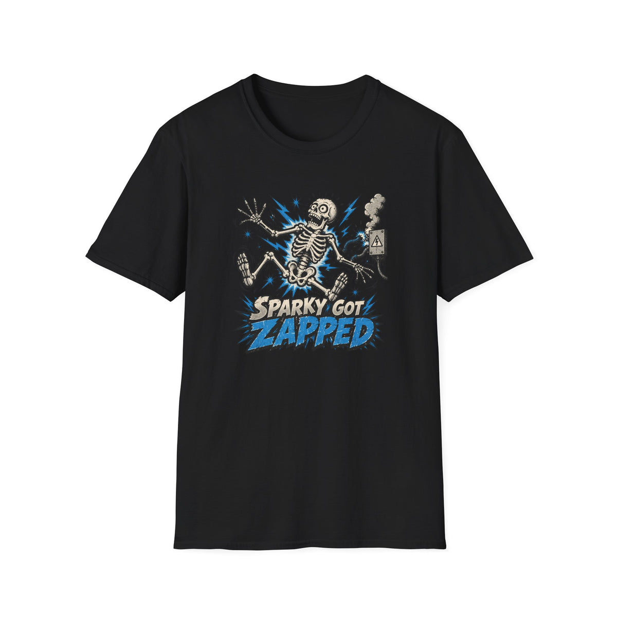 Sparky Got Zapped Skeleton Lightning T-Shirt