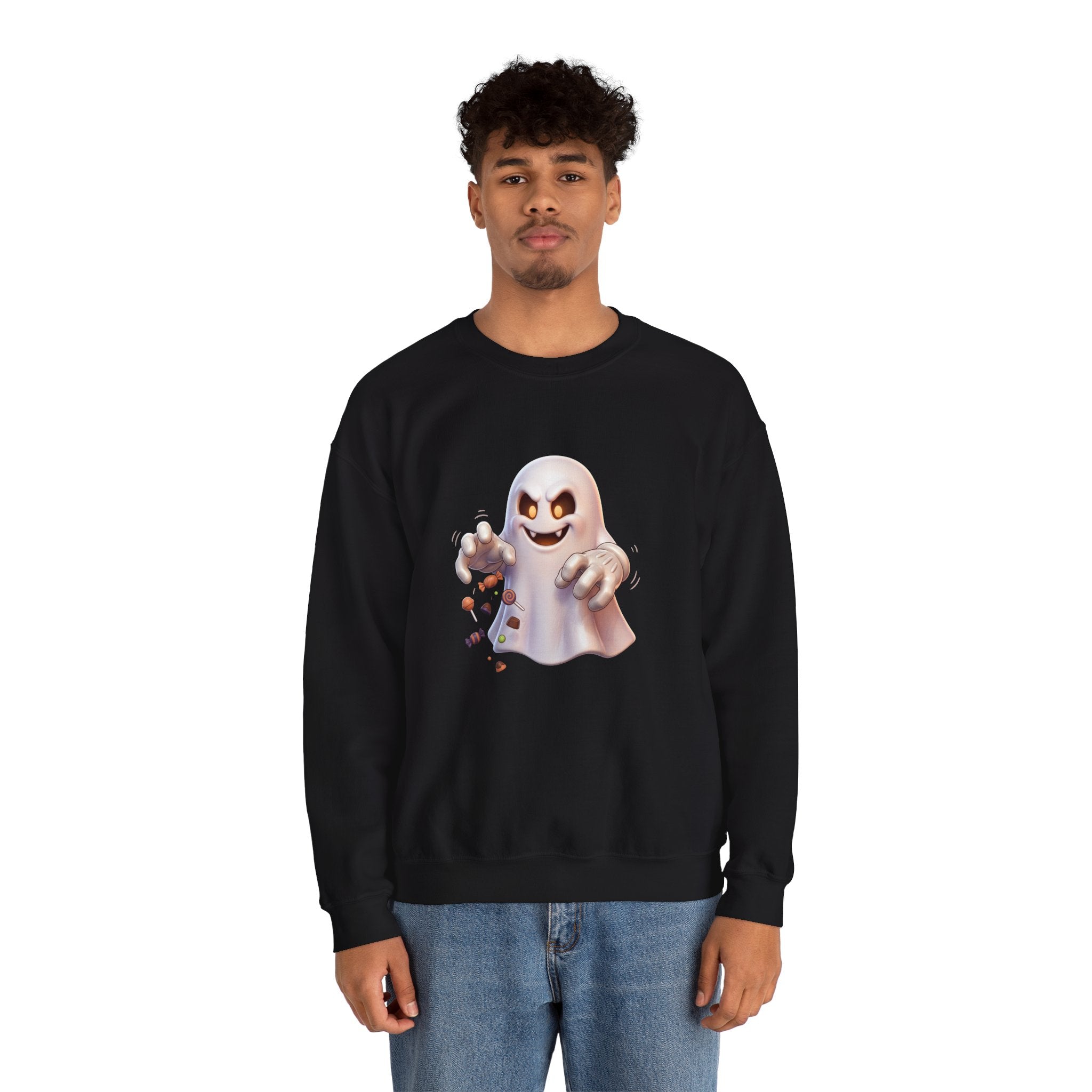 Candy Grabber Ghost Halloween Crewneck Sweatshirt