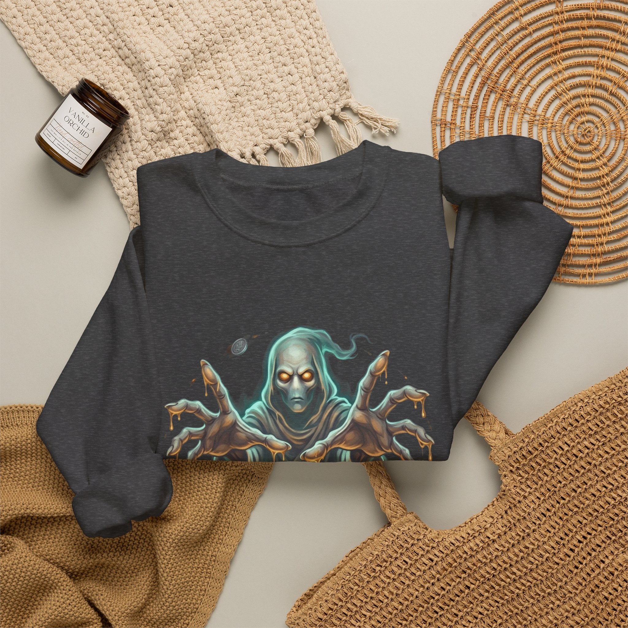 Hooded Wraith Halloween Crewneck Sweatshirt