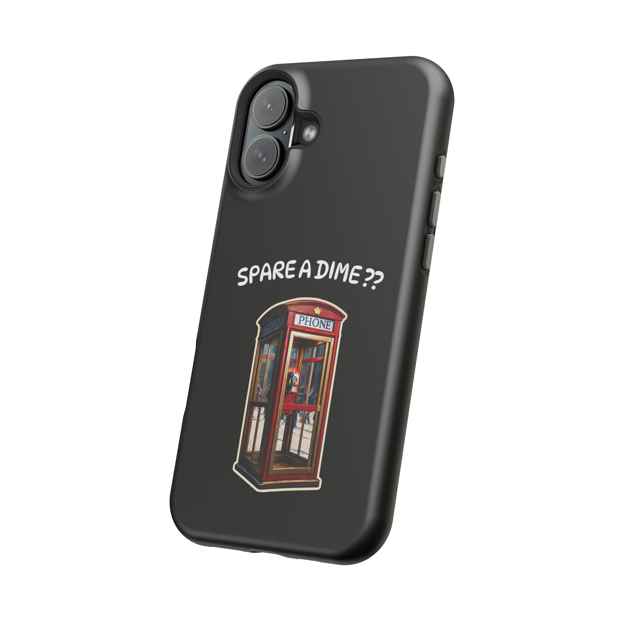 Phone Case — 'Spare a Dime?' Retro Phone Booth Magnetic Impact‑Resistant Case