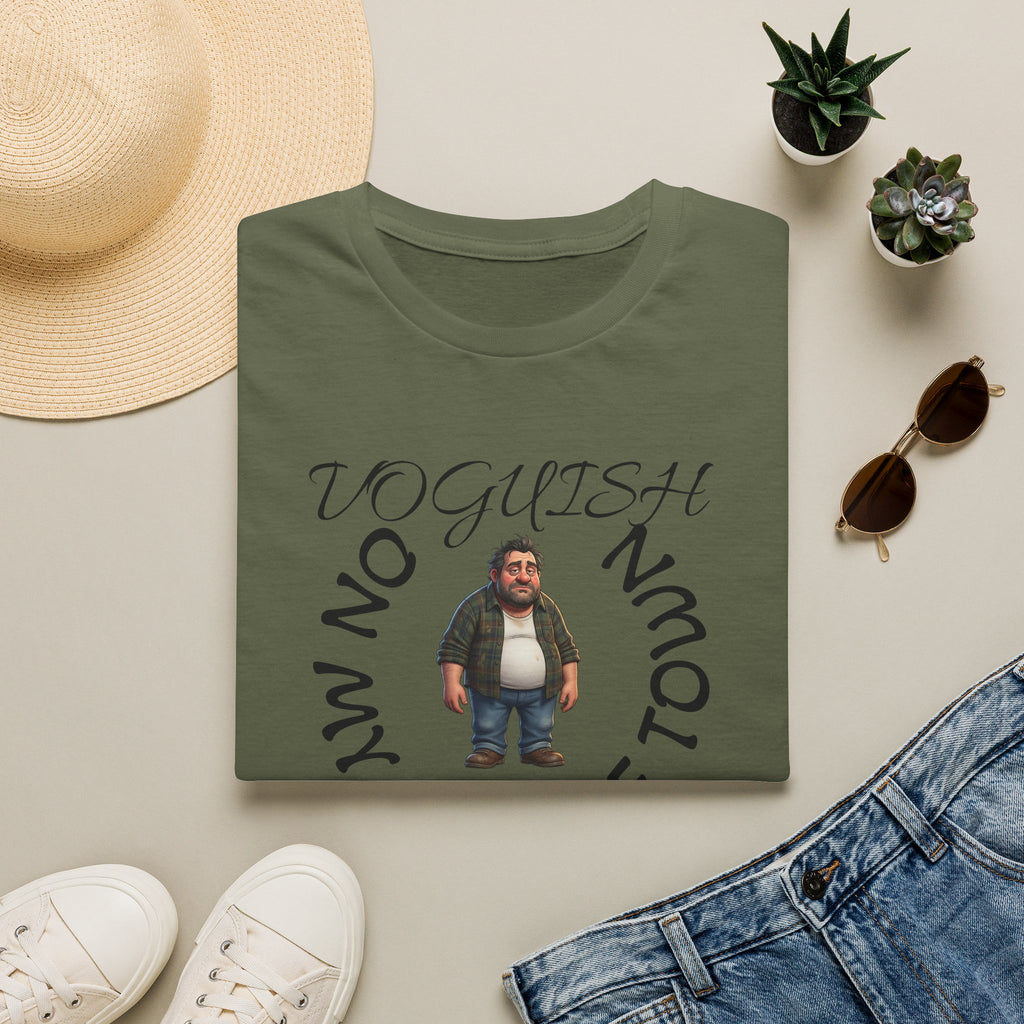 T-Shirt — 'Voguish' Funny Character Tee: 'I'm Not From This Side of Town' Casual Graphic Shirt