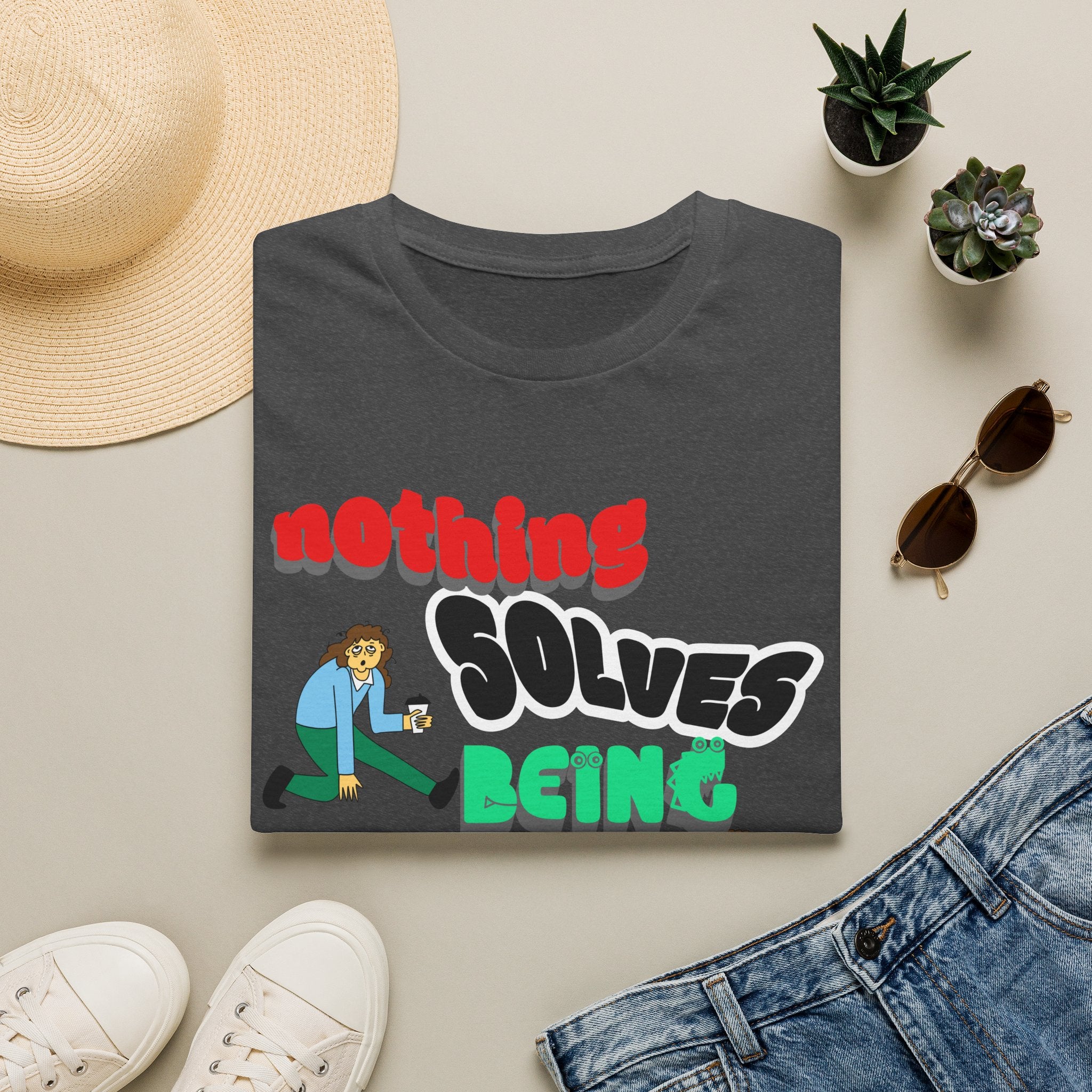 NOTHING SOLVES BEING OVER WORK Unisex Softstyle T-Shirt