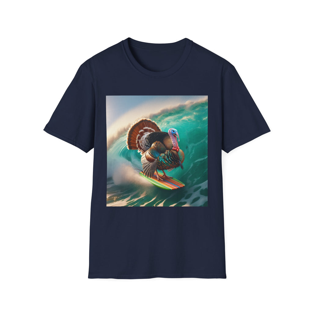 Majestic Surfing Turkey T-Shirt – Thanksgiving Wildlife Graphic Tee